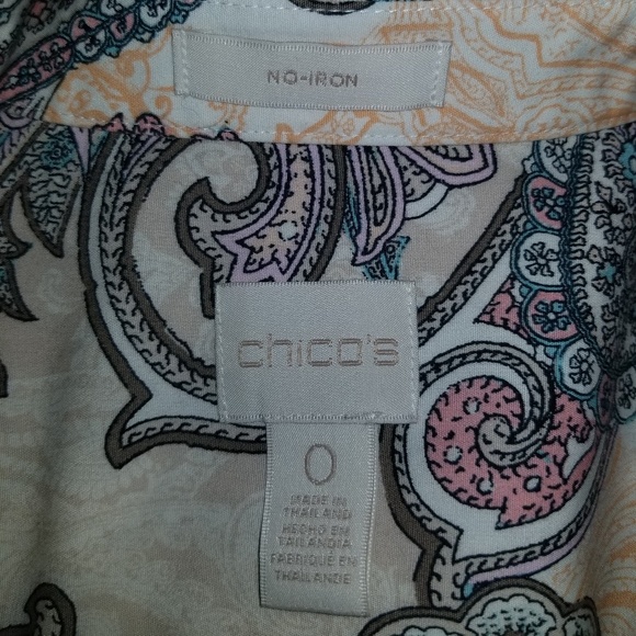 NWOT! Chico's No Iron Long Blouse Paisley Size 0 - Picture 5 of 5